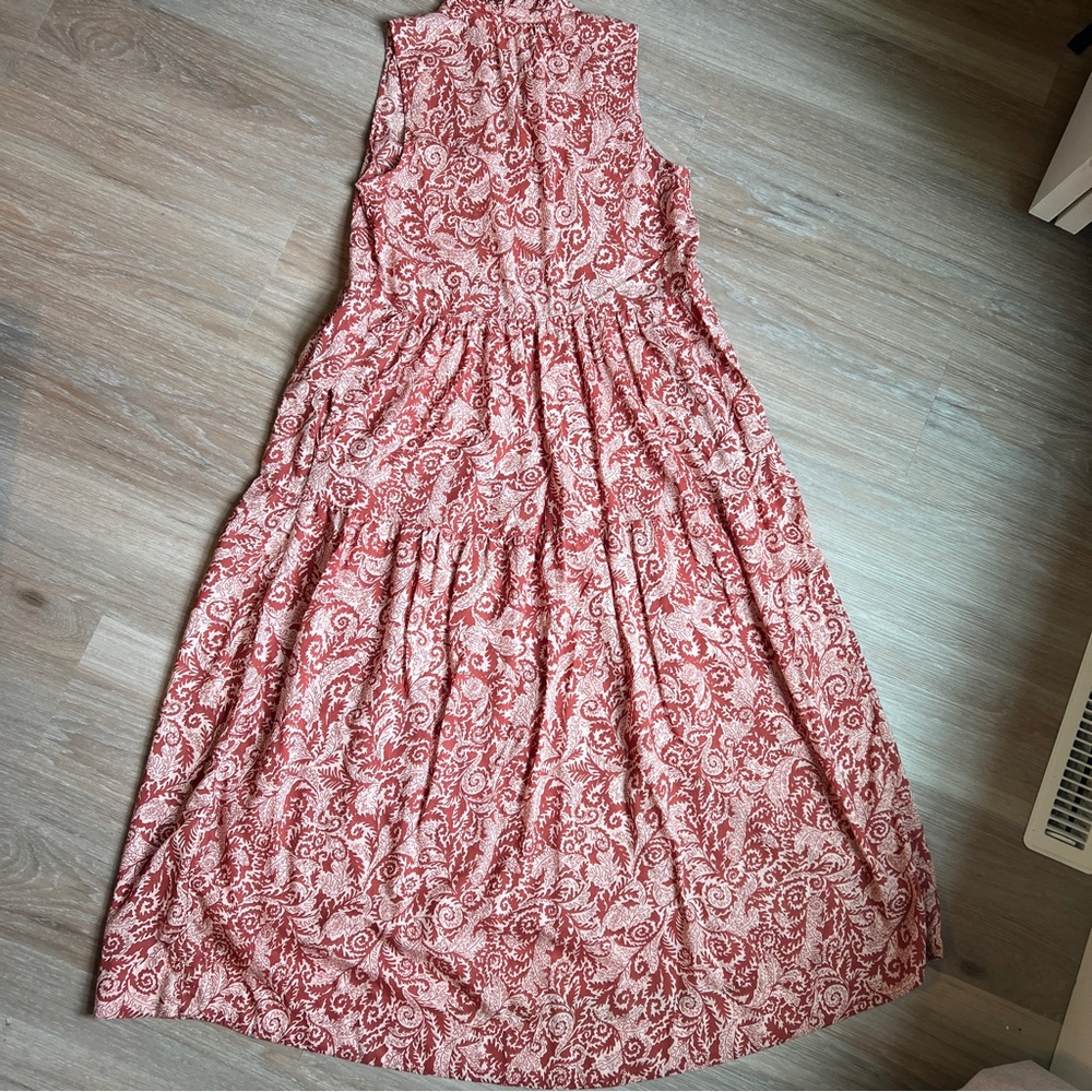 Maeve by Anthropologie Rust Paisley Sleeveless Maxi Dress Size Small - Picture 2 of 6